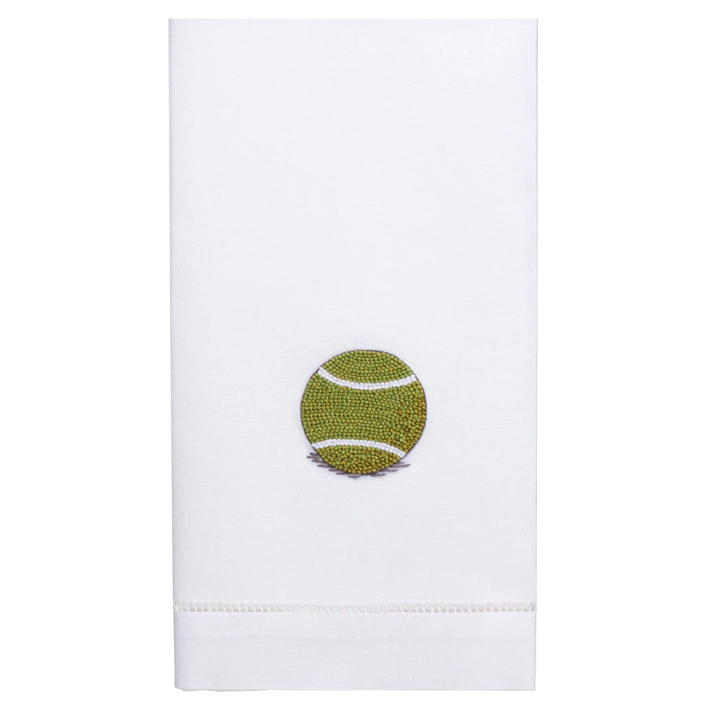 Tennis Ball Hand Towel | Hand-embroidered by Henry Handwork