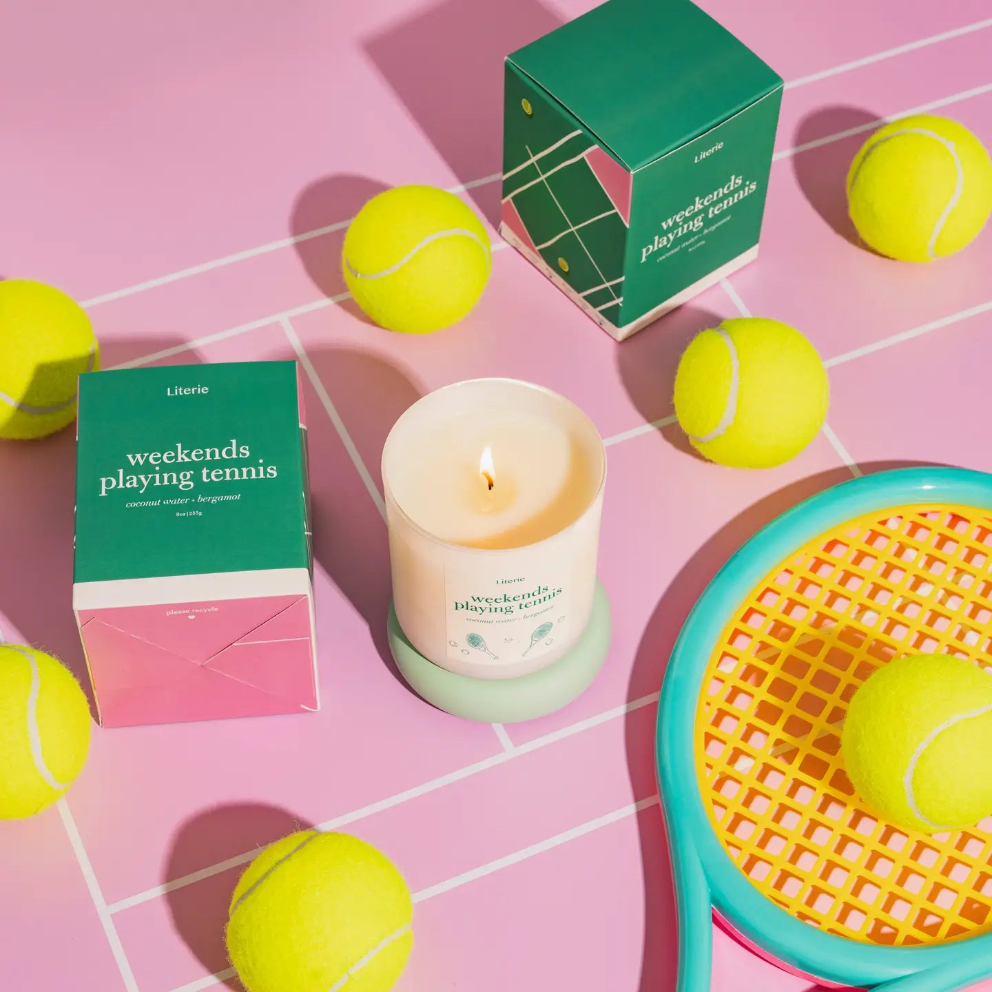 Literie Weekends Playing Tennis Candle