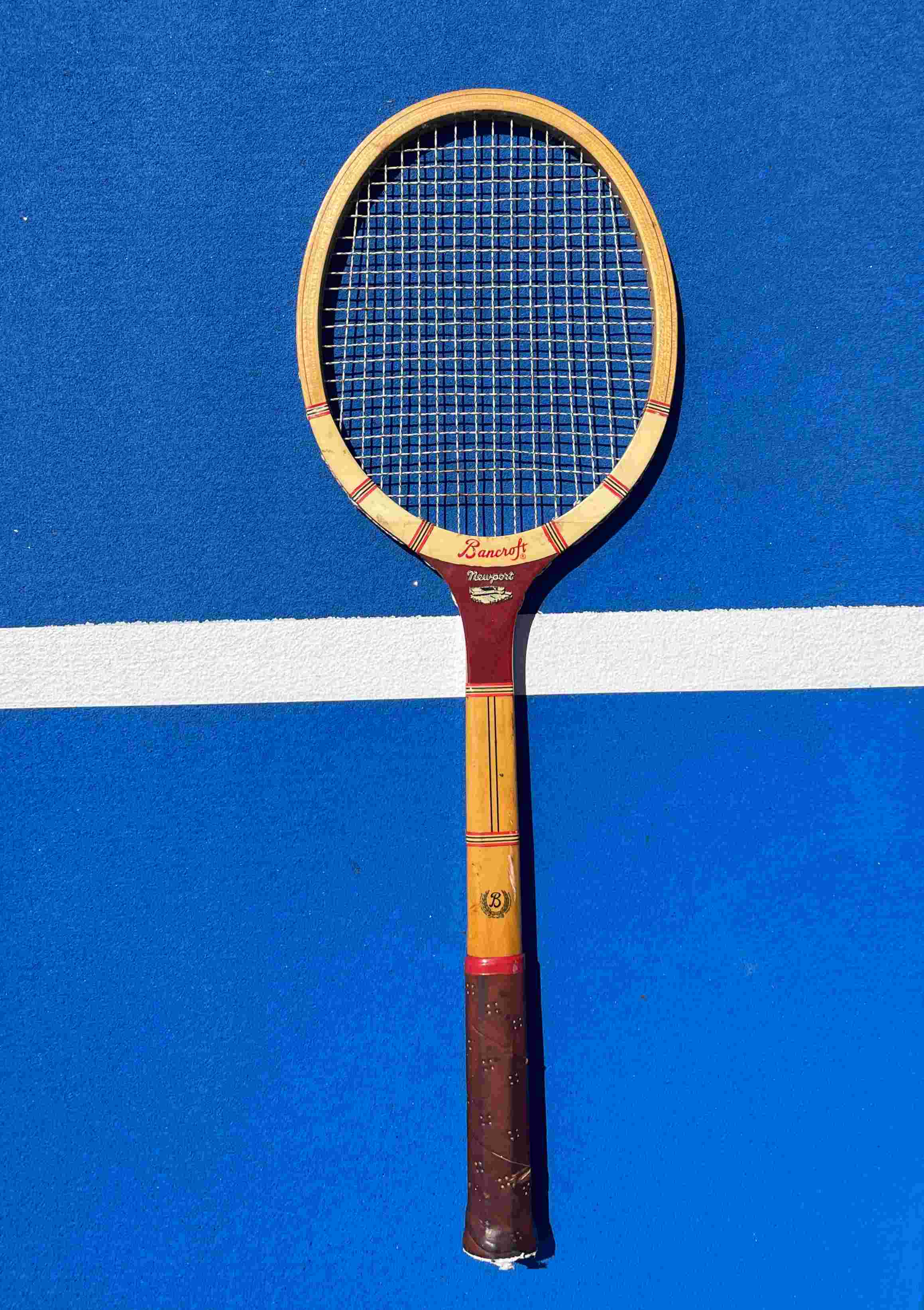 Vintage Bancroft Newport Wooden Tennis Racquet w/ Original Press (1960s–70s)
