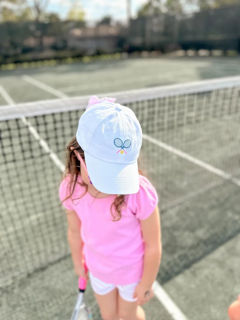Girls Tennis Hat – Kids & Youth Sizes with Seersucker Bow
