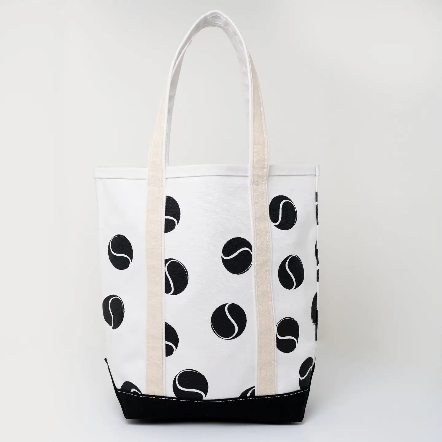Black + White Canvas Tennis Tote