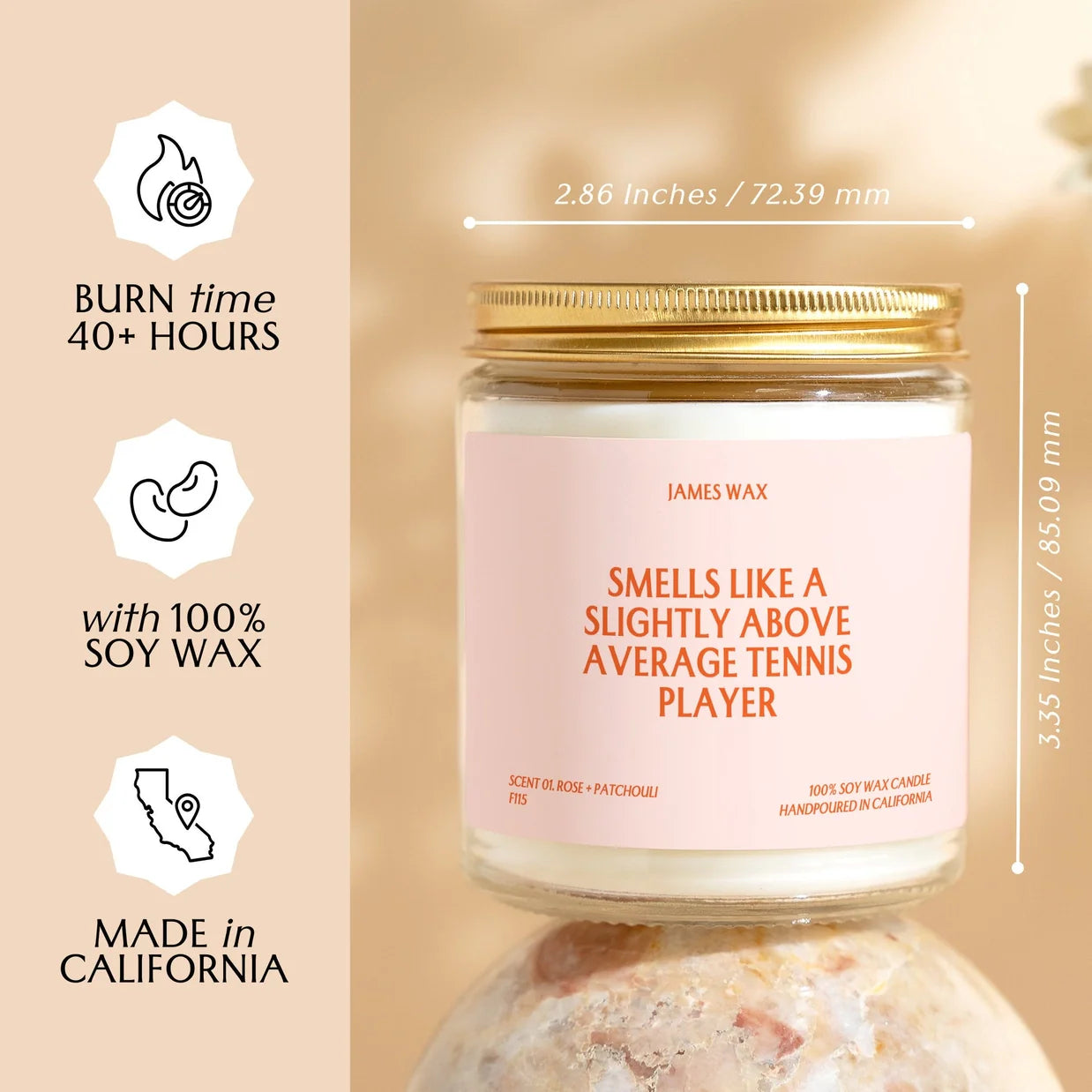 James Wax “Smells like Above Average Tennis Player” Candle – White Tea & Jasmine