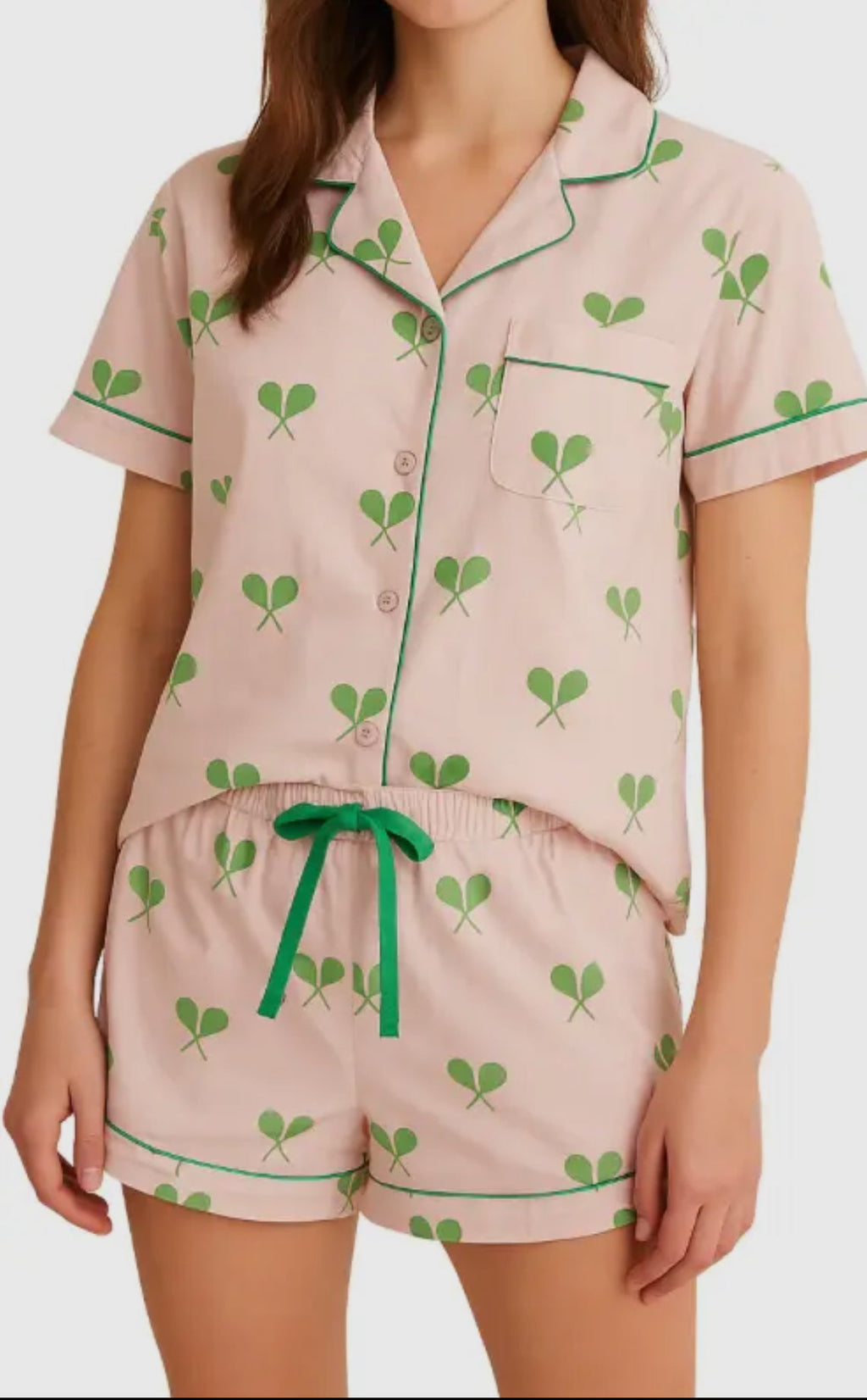 Luxury Satin Pajamas - Tennis Racquets