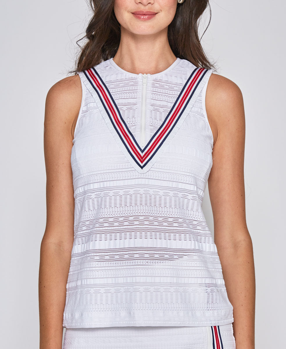 L'ETOILE ZIP FRONT TENNIS TANK