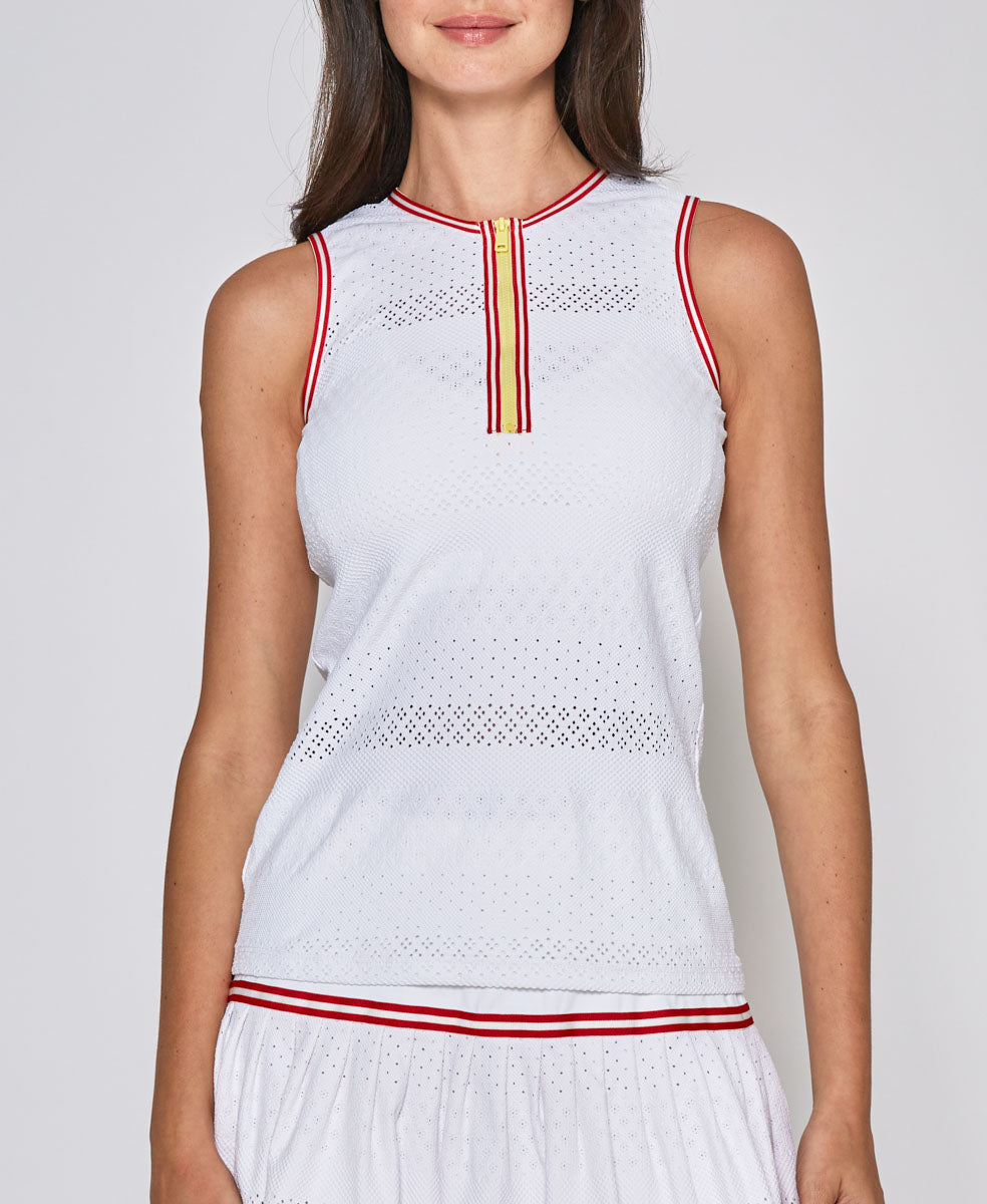 L'ETOILE ZIP FRONT TENNIS TANK