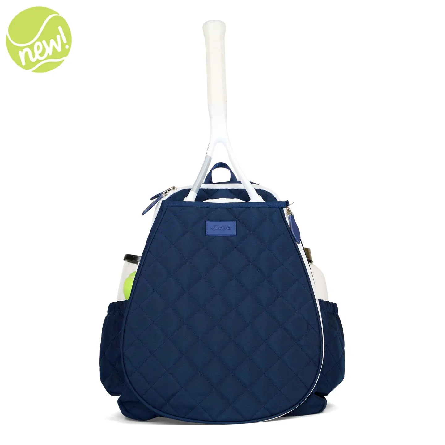 Ame & Lulu Game On Tennis Backpack – Navy Quilted Tennis Bag