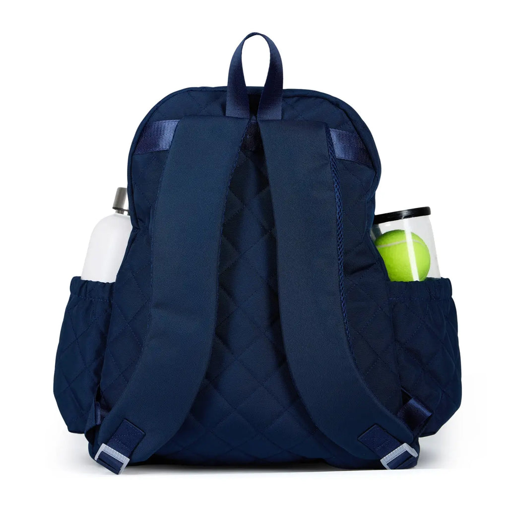 Ame & Lulu Game On Tennis Backpack – Navy Quilted Tennis Bag