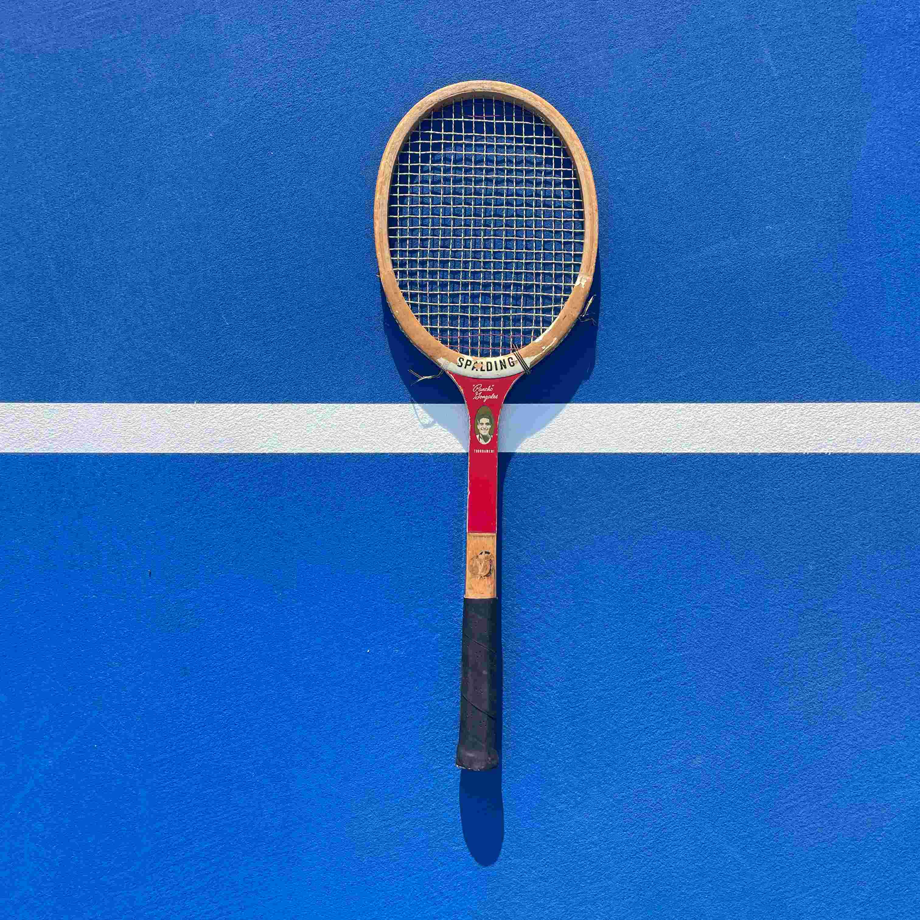 Vintage Spalding Pancho Gonzales Tournament Wooden Tennis Racquet – 1960s–70s