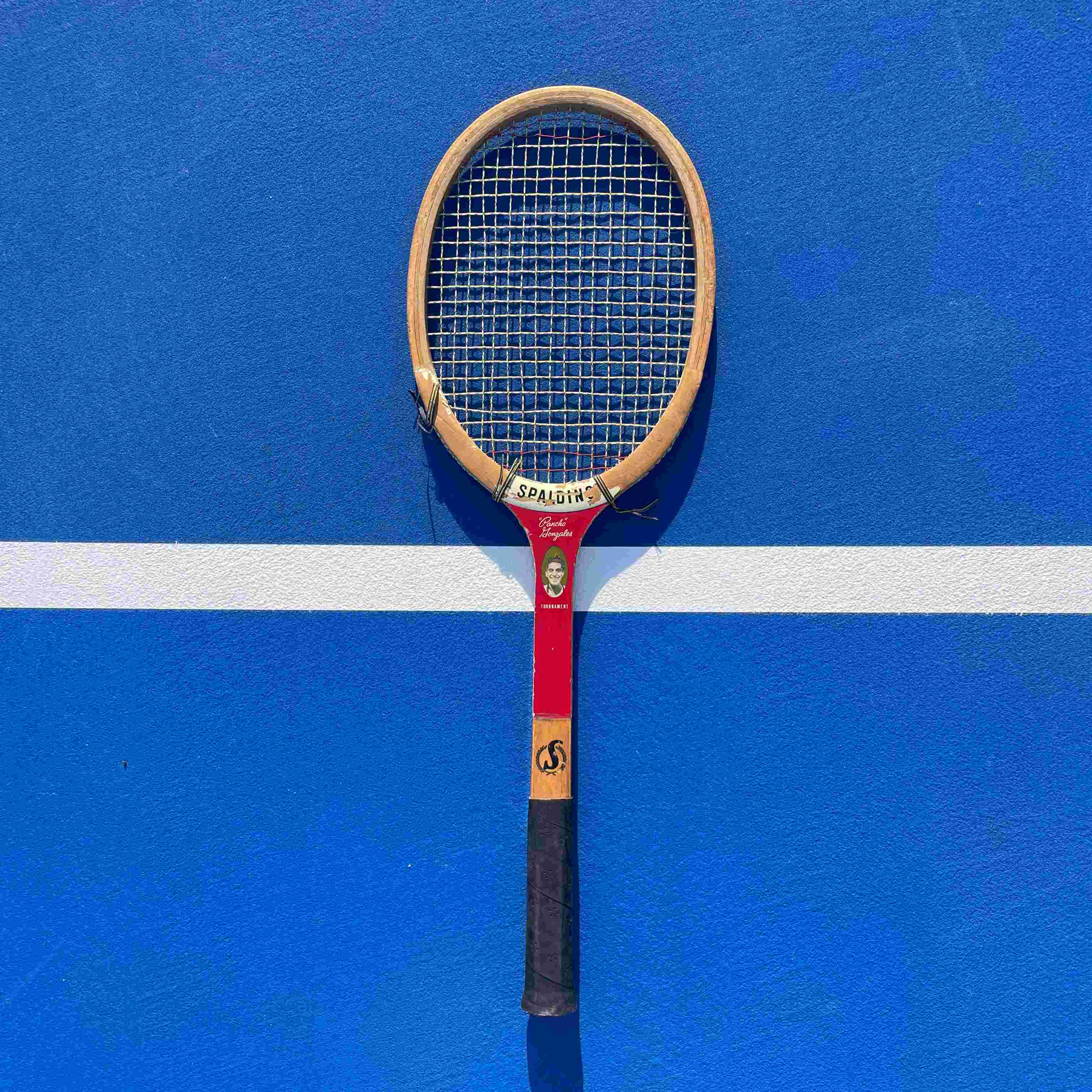 Vintage Spalding Pancho Gonzales Tournament Wooden Tennis Racquet – 1960s–70s