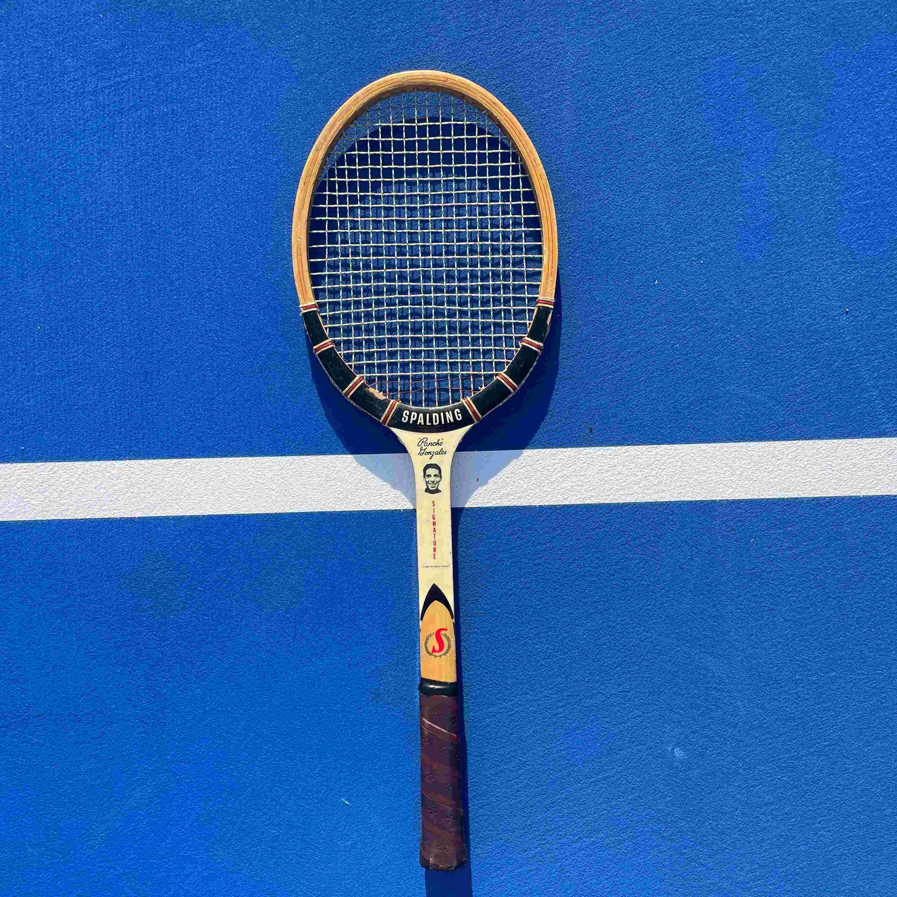 Vintage Spalding Pancho Gonzales Wooden Tennis Racquet – 1960s–70s Classic
