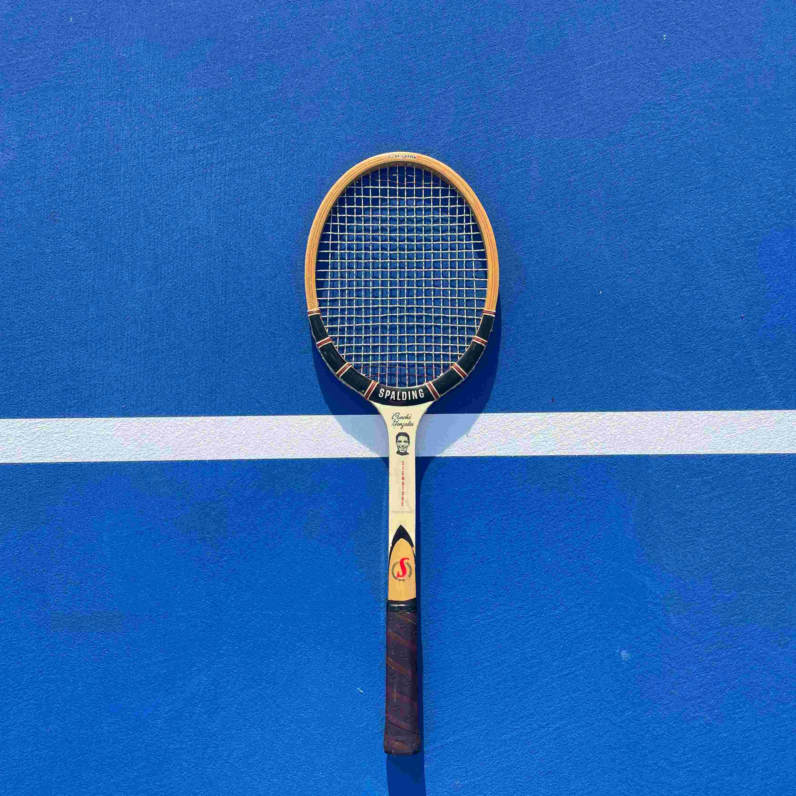 Vintage Spalding Pancho Gonzales Wooden Tennis Racquet – 1960s–70s Classic