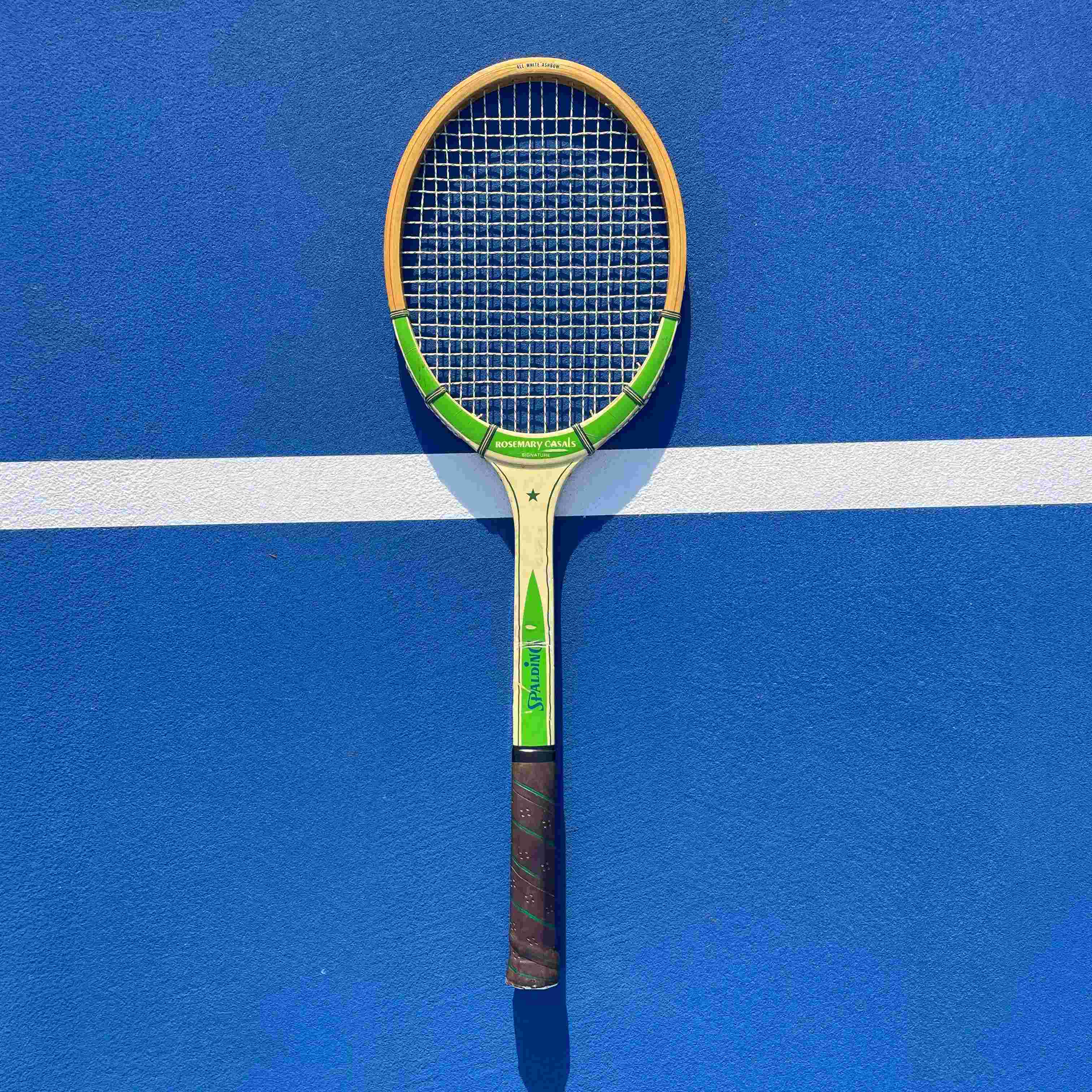 Vintage Spalding Rosemary Casals Wooden Tennis Racquet – 1970s Signature Model
