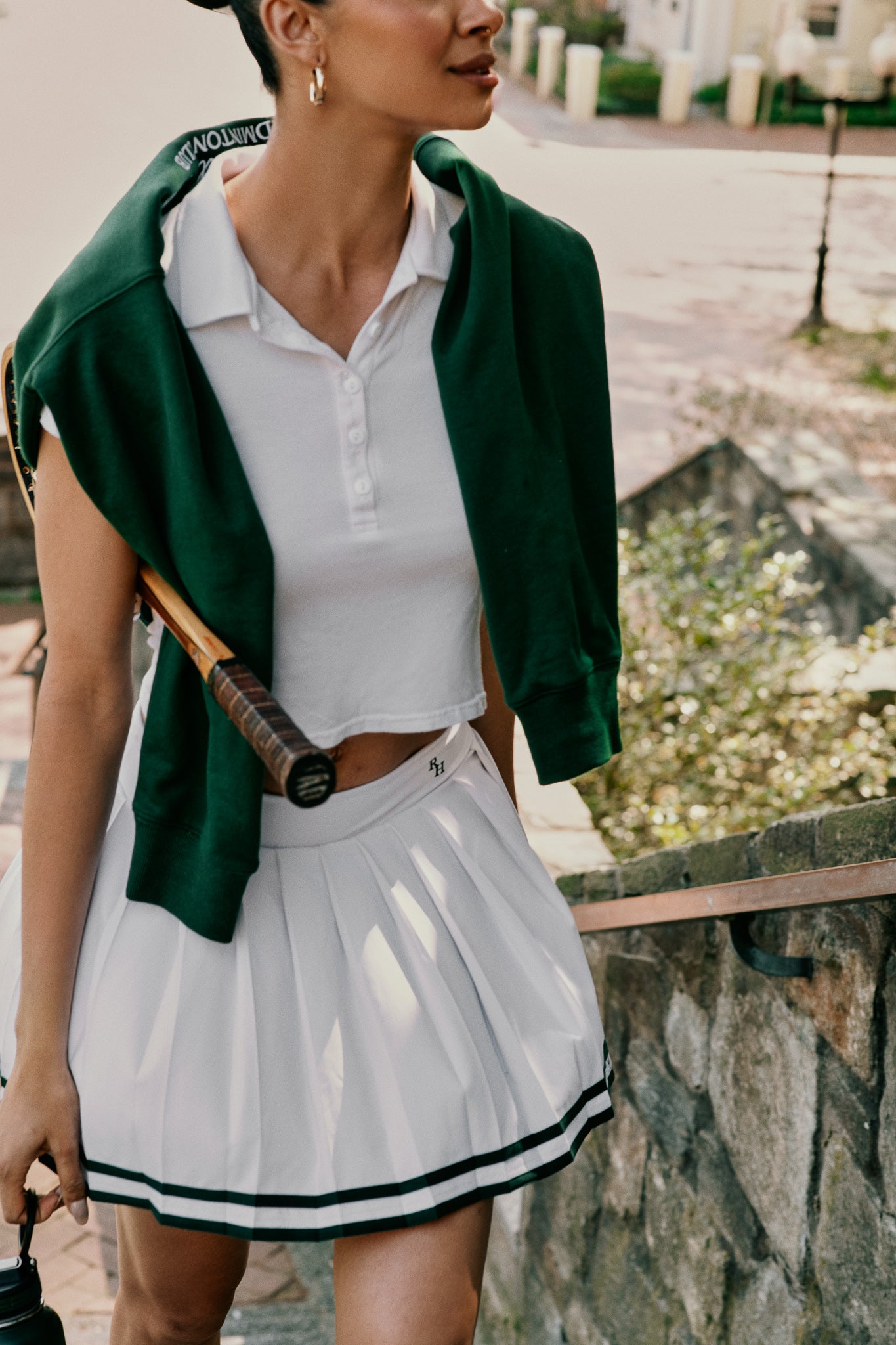 Natasha Tennis Skirt with Green Piping by Recreational Habits