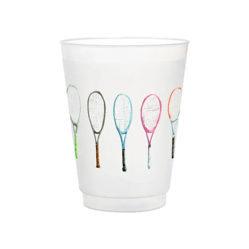 Tennis Racquets Frosted Cups | Set of 6