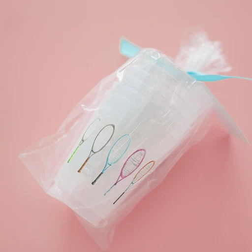 Tennis Racquets Frosted Cups | Set of 6