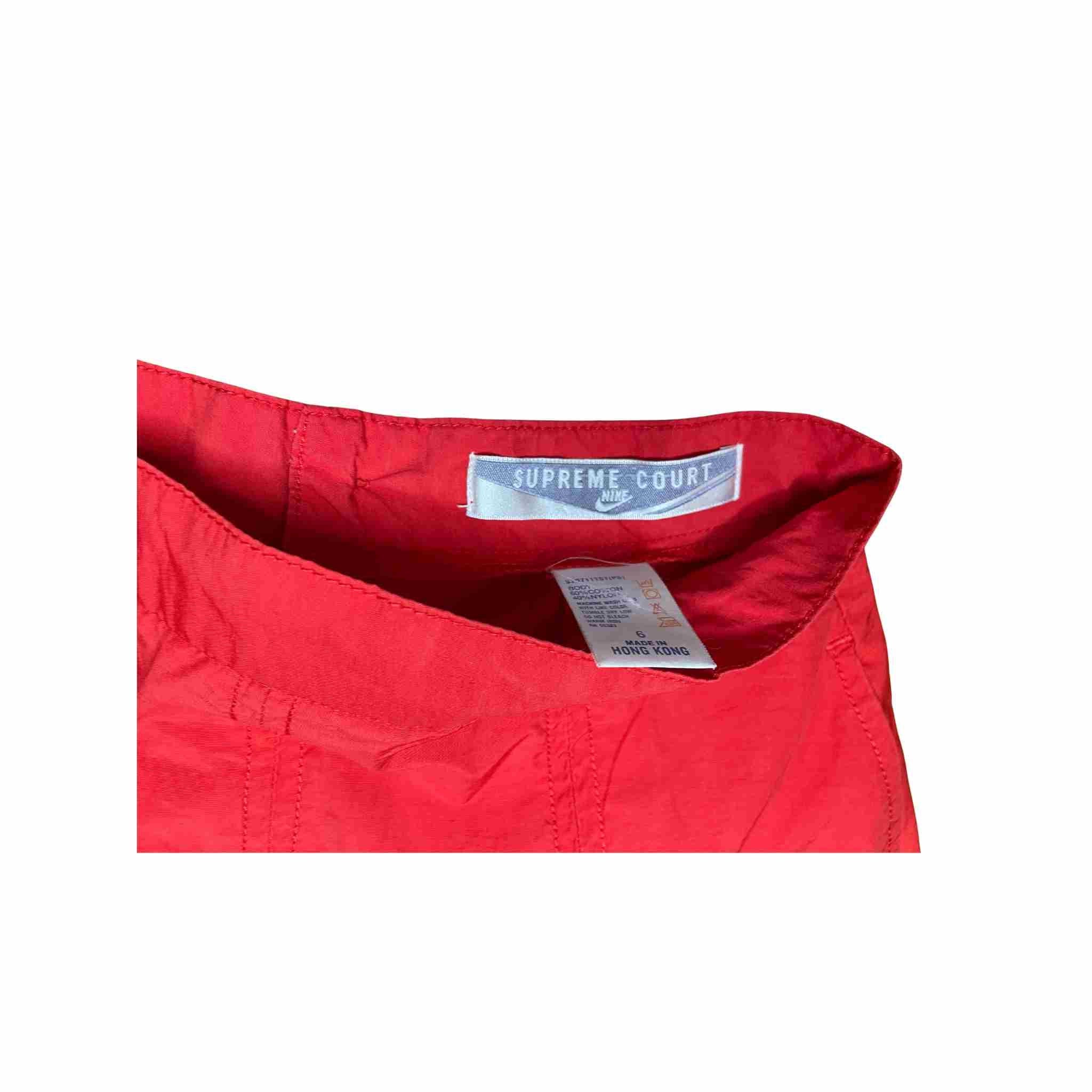 Vintage Nike Supreme Court Tennis Skirt – Red Pleated, Minimal Logo, 90s Classic