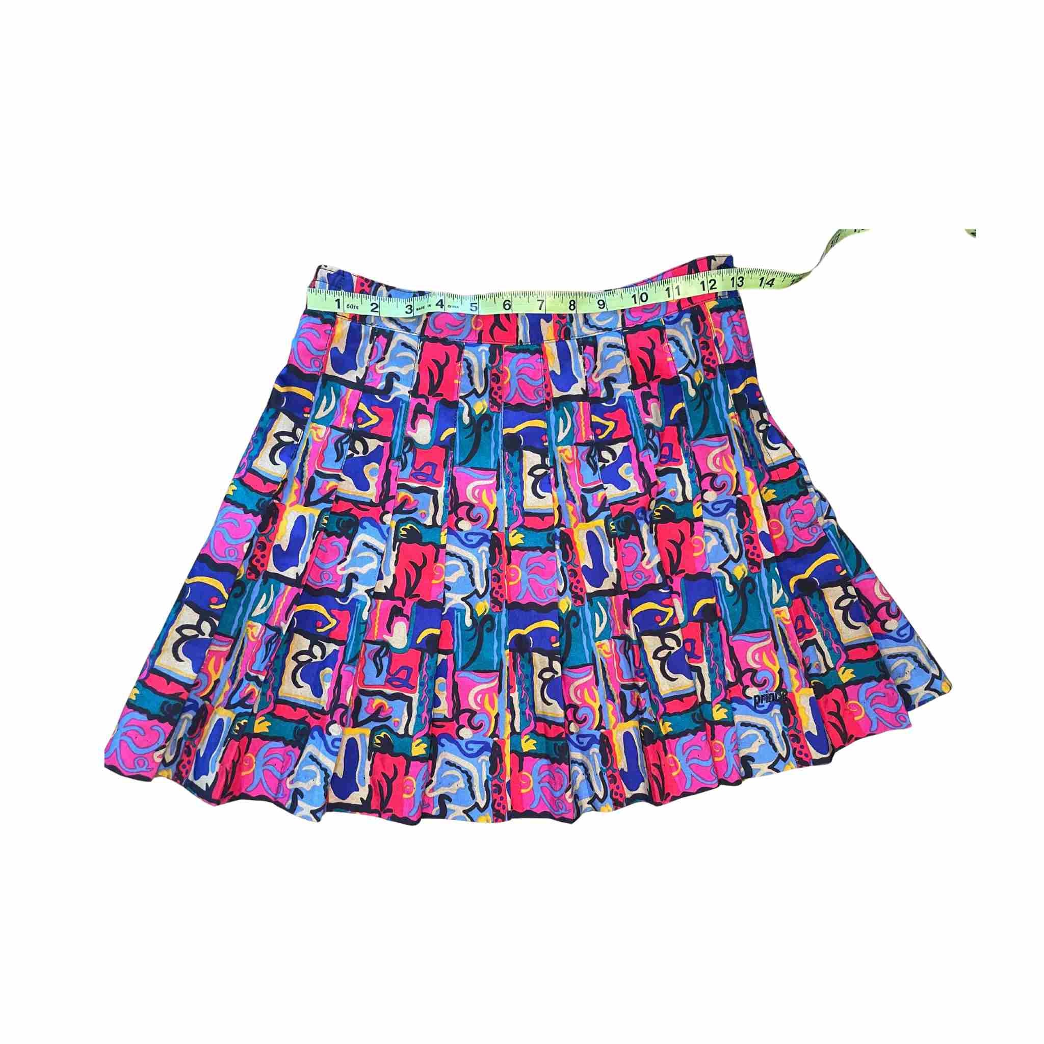 Vintage Prince Tennis Skirt – Bold Abstract Print, Pleated, Early-90s Style