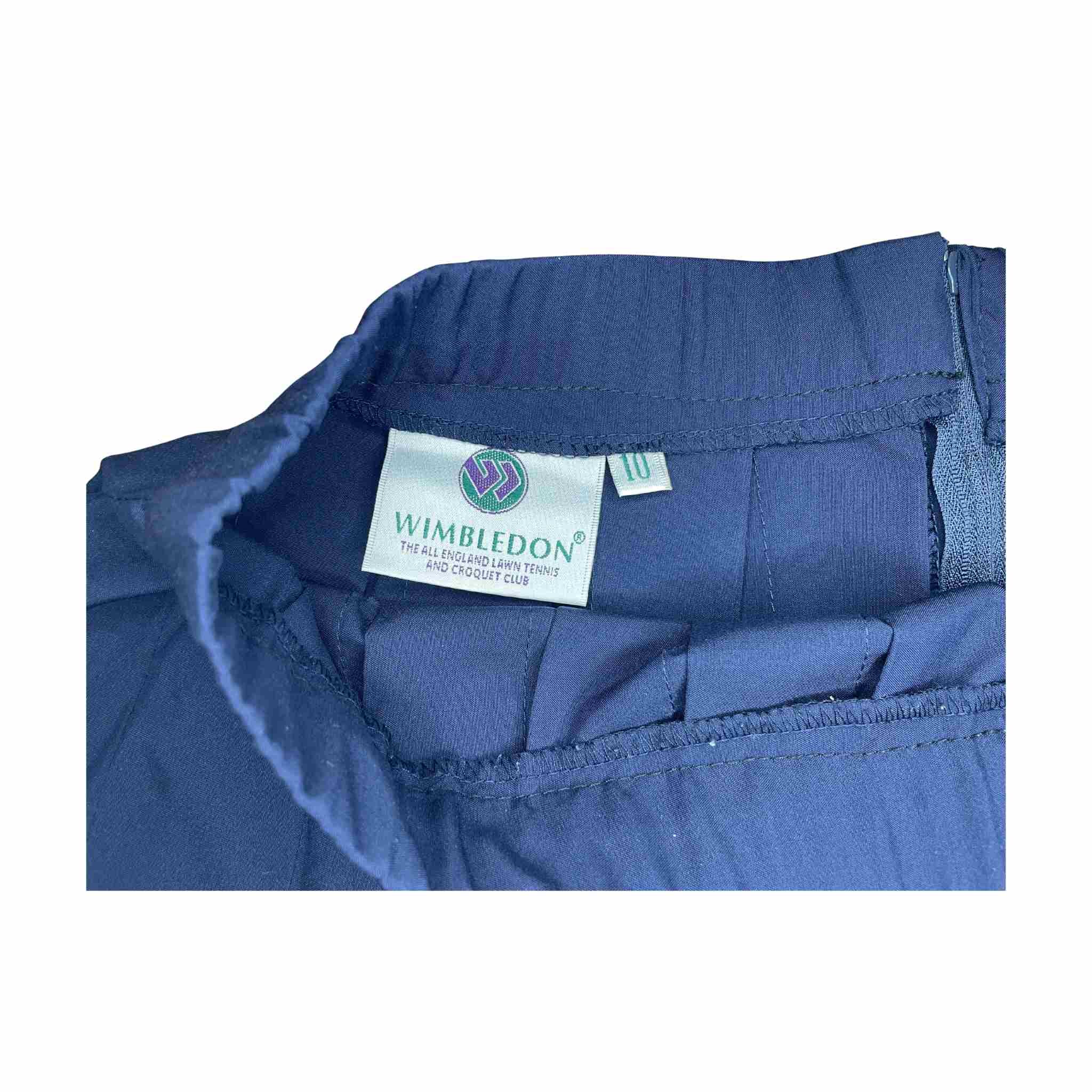 Rare Wimbledon Sample Pleated Tennis Skirt – Navy with Red Trim, Vintage AELTC Official