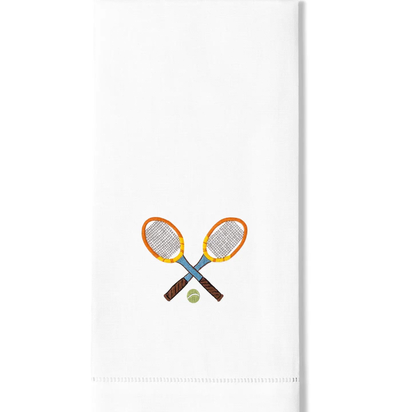Tennis Racquets Hand Towel | Hand-embroidered by Henry Handwork
