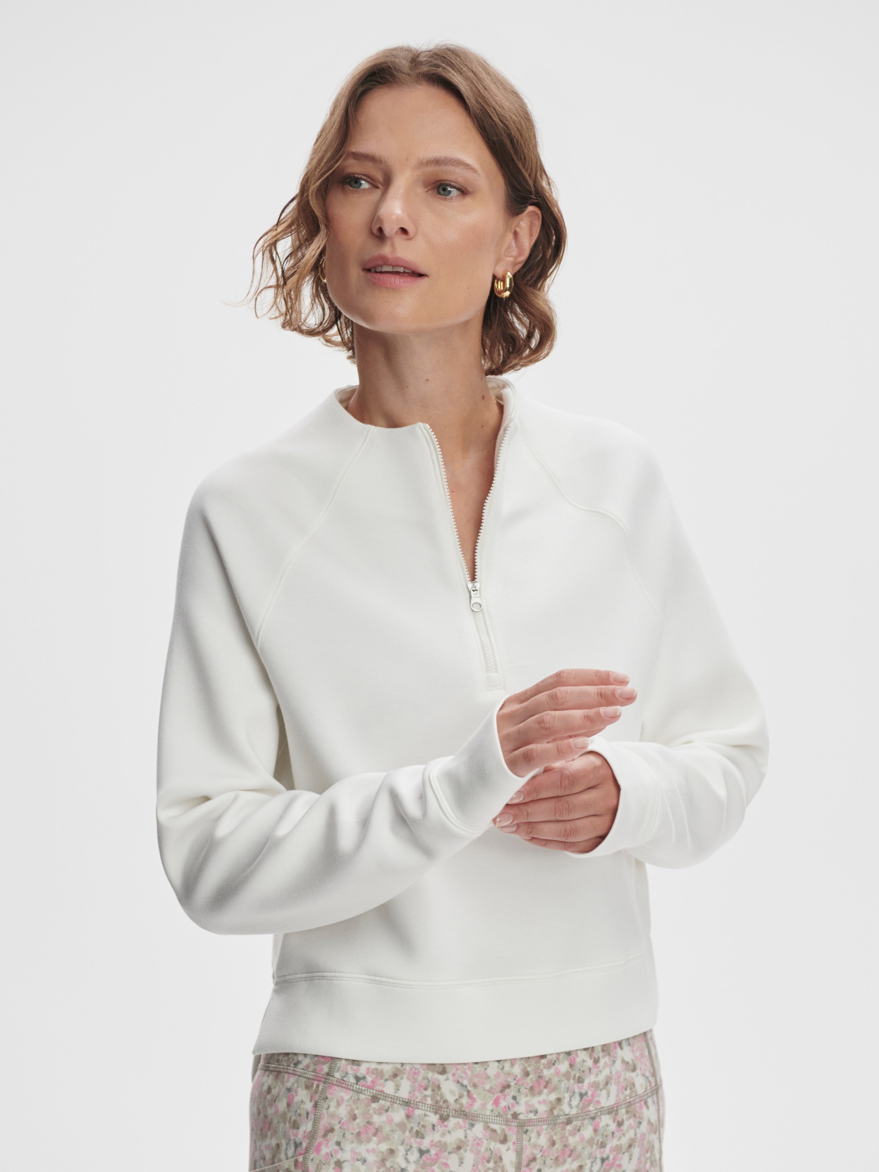 Varley Ebba Half Zip Midlayer in Snow White