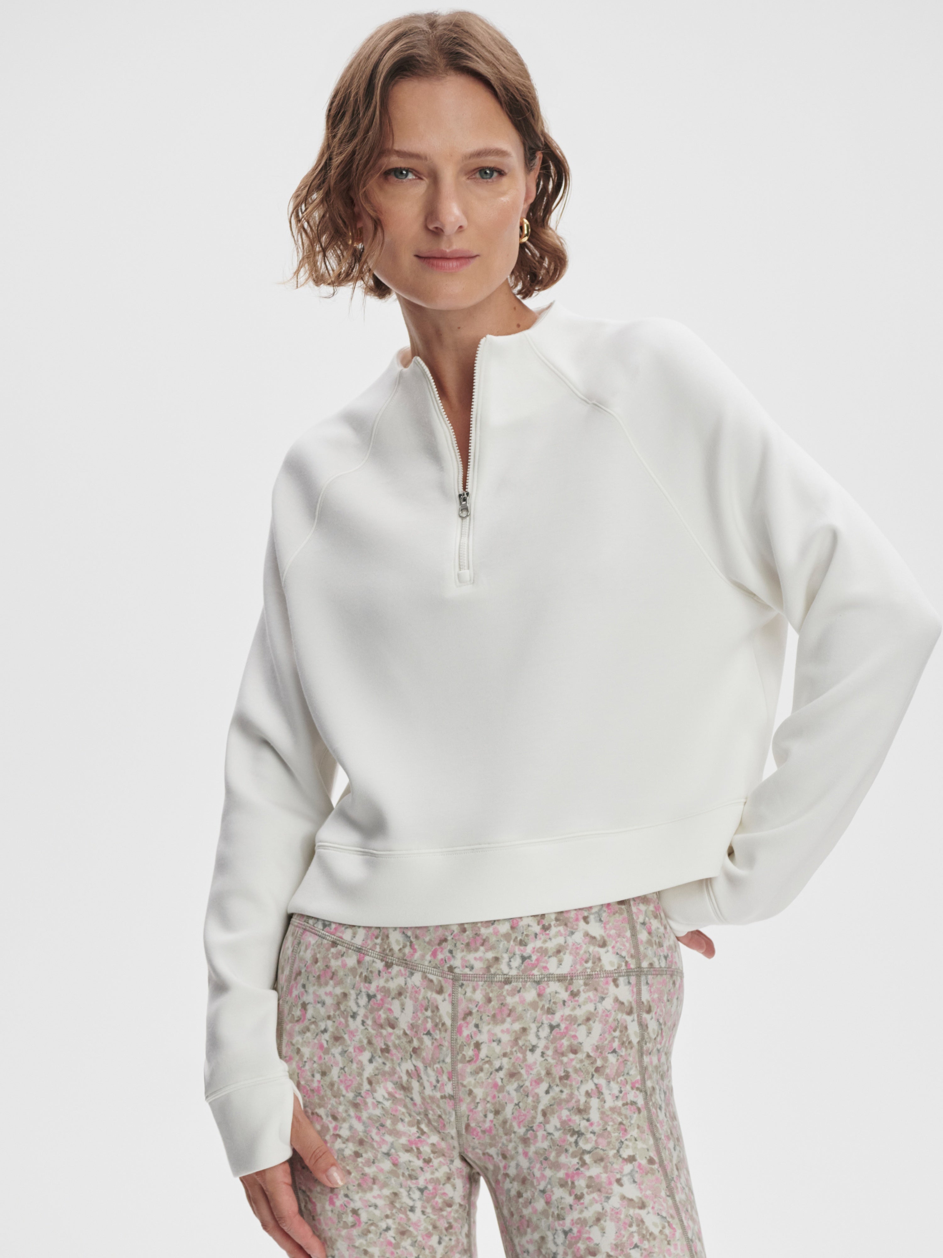 Varley Ebba Half Zip Midlayer in Snow White