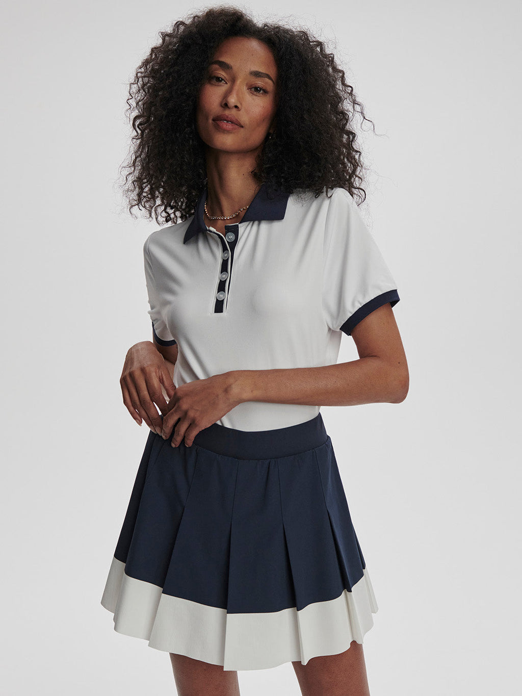 Varley Chase Mid Rise Tennis Skort 14.5 in Blue Nights
